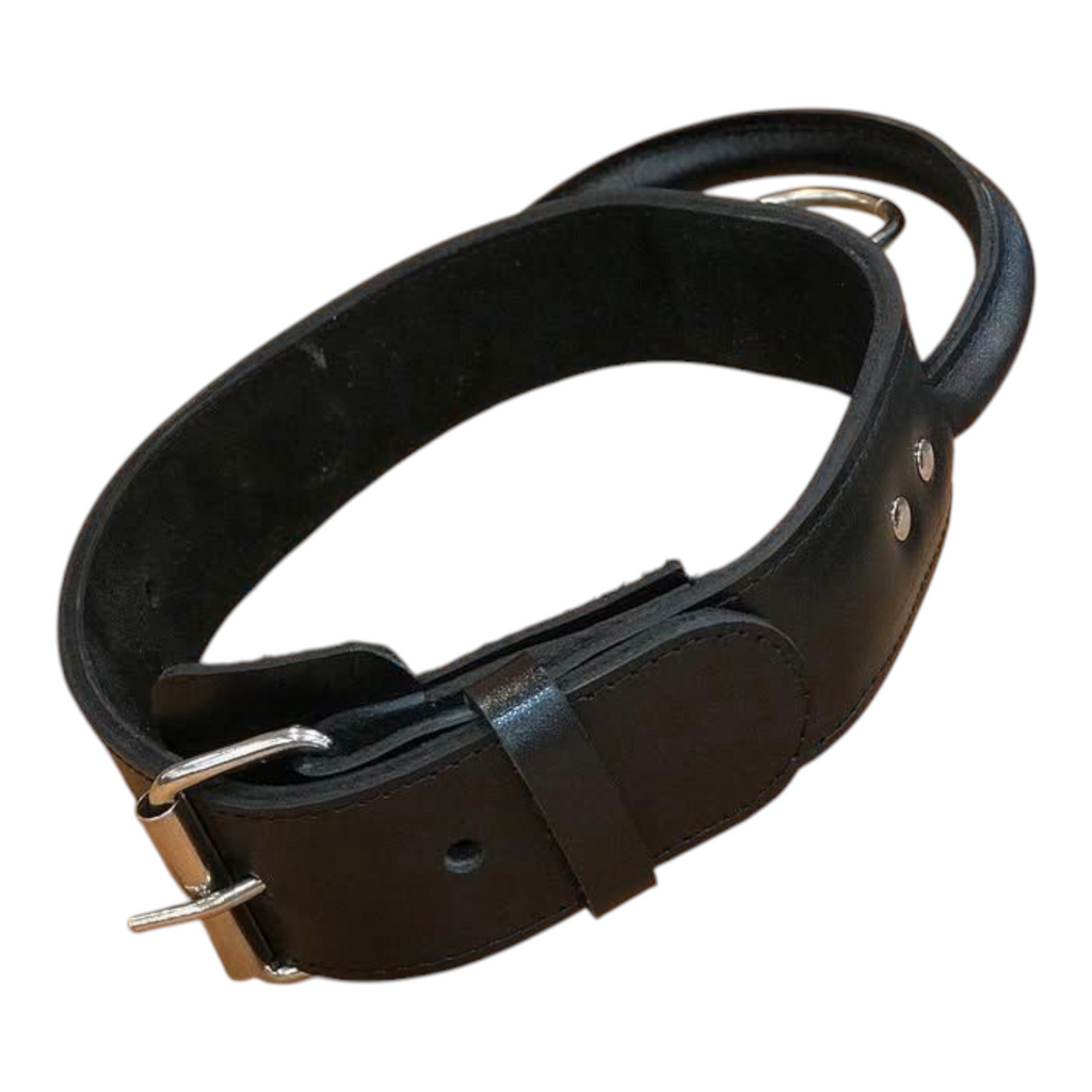 EQ K9 Leather Agitation Collar with Handle - Handmade for Dog Training image 0