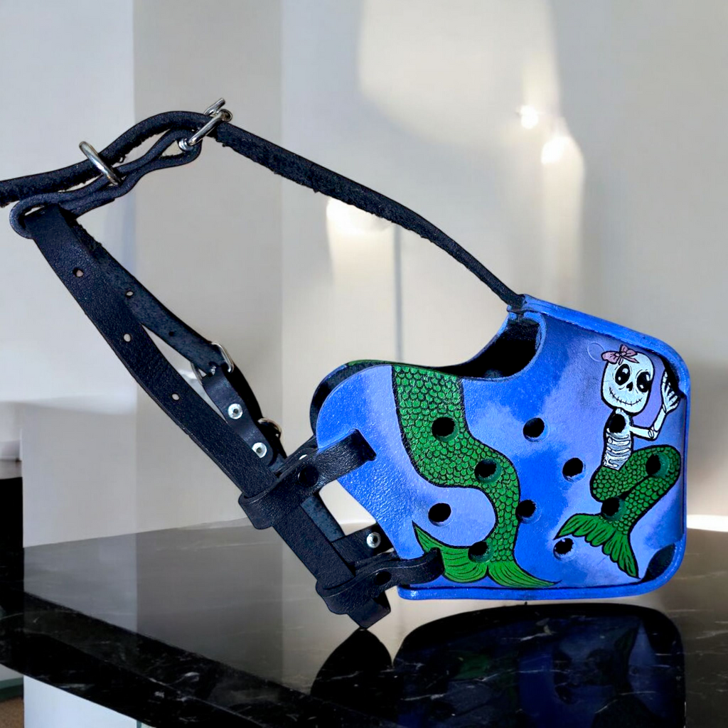 EQ K9 Leather Dog Muzzle – Unique Hand-Painted Designs image 0
