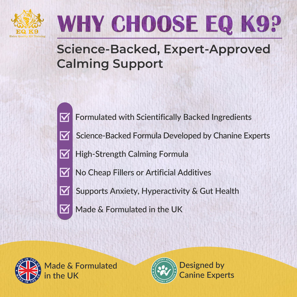 EQ K9 Calming Care for Dogs | 120 Chewable Tablets | Beef Flavour image 7